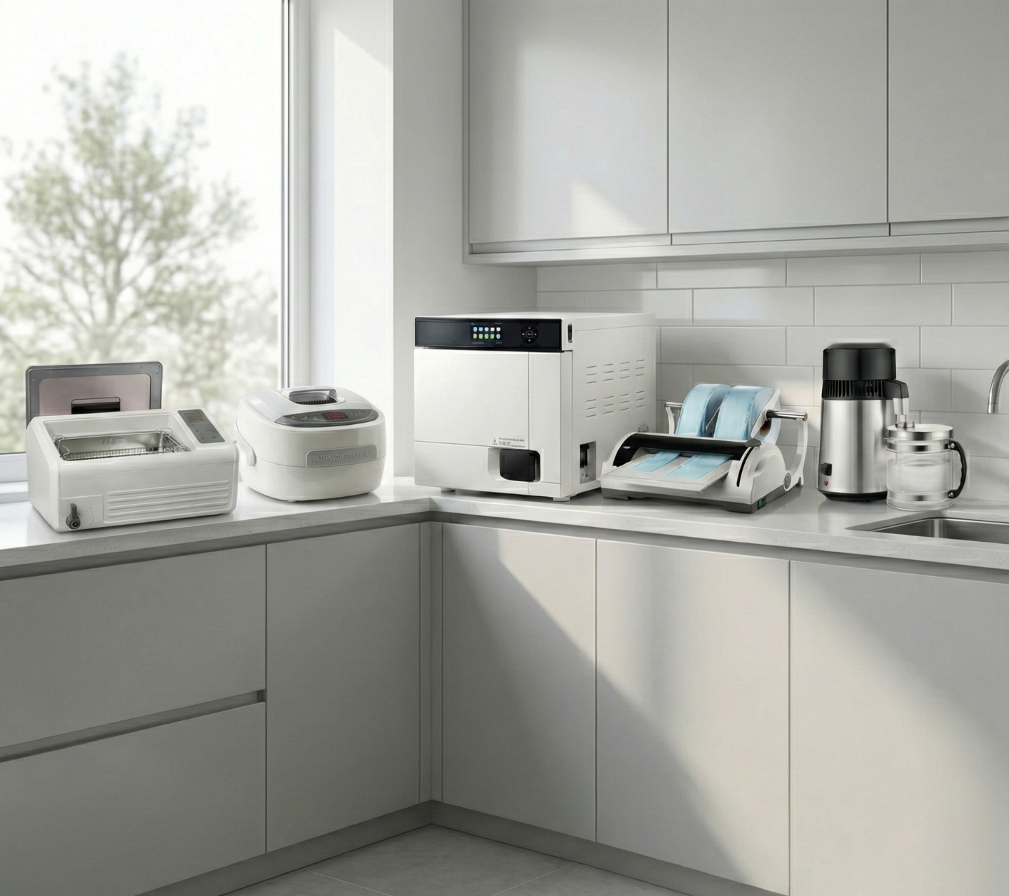 Modern sterilization equipment in a clean medical facility